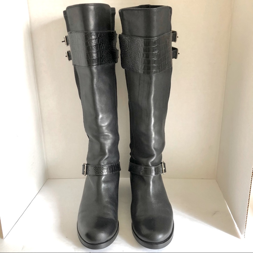 Cole Haan Nike Air Buckles Leather Riding Boots 7B